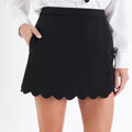 Black Scallop Hem Skort - English Factory - COLOR GAME