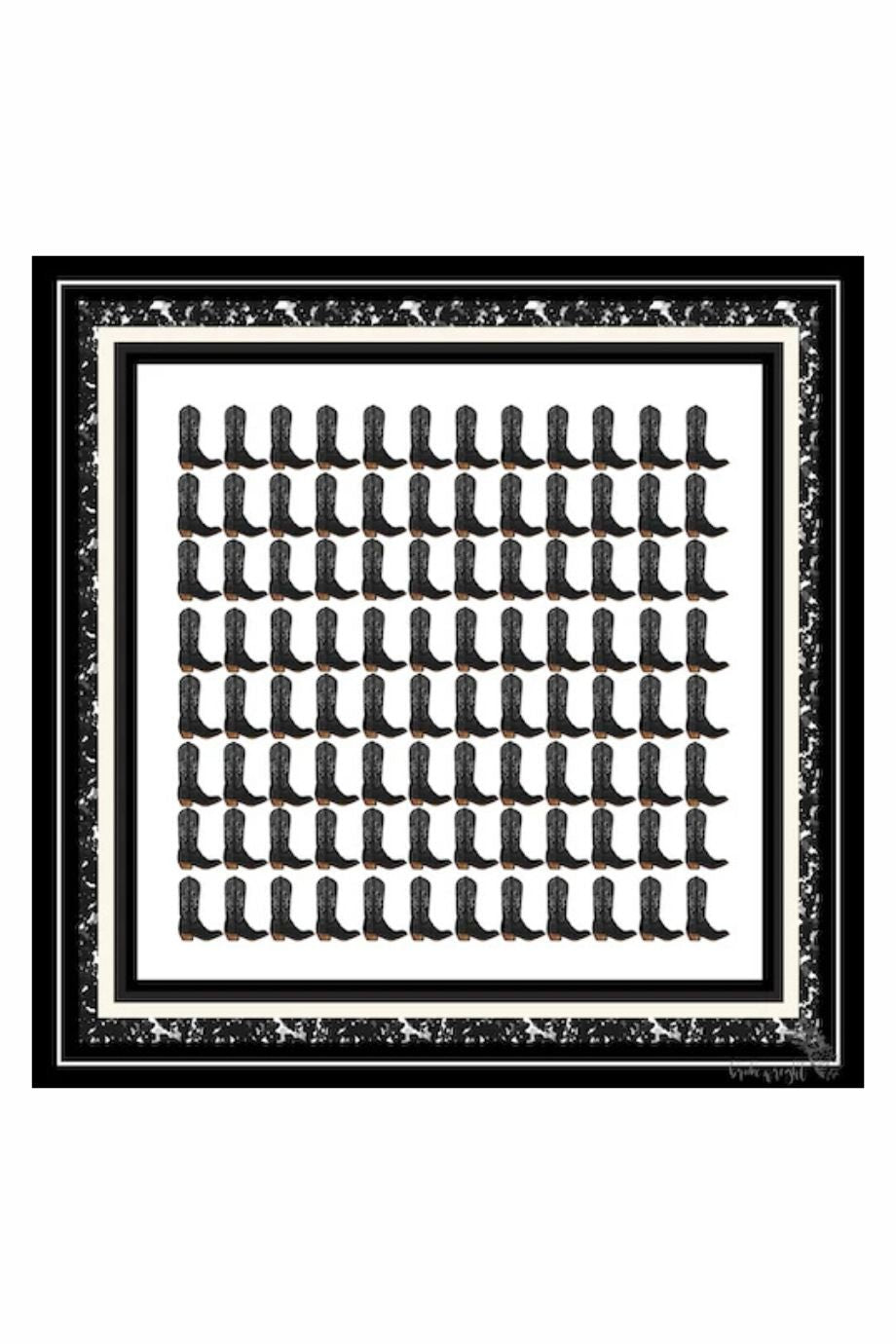 Black Silk Print Boots Scarf - Brooke Wright - COLOR GAME