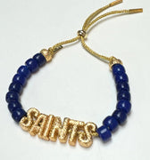 Blue Eye Candy Saints ID Bracelet - Lucky Star Jewels - Color Game