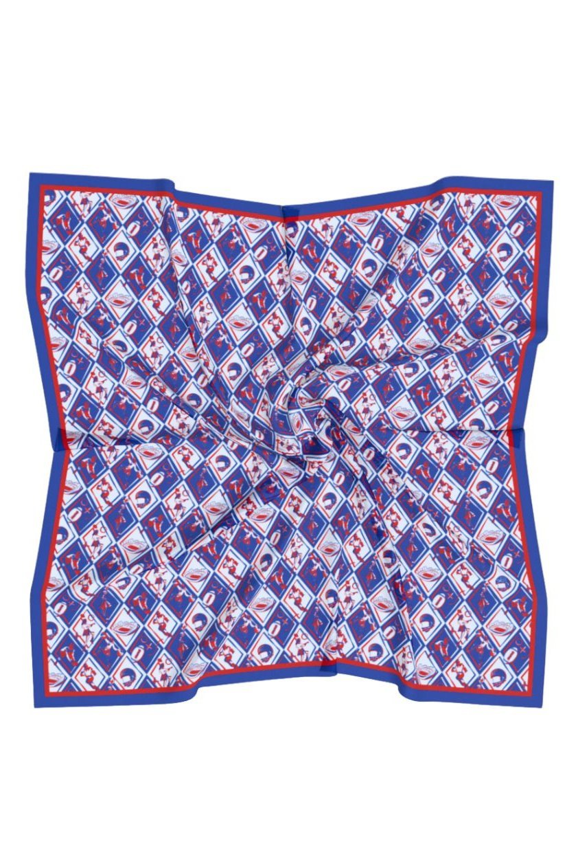 Blue + Red Checkerboard Gameday Scarf - Swells - COLOR GAME