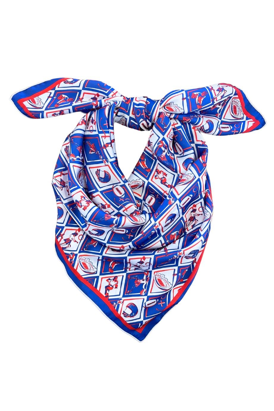 Blue + Red Checkerboard Gameday Scarf - Swells - COLOR GAME