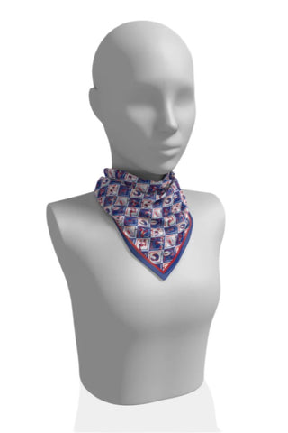 Blue + Red Checkerboard Gameday Scarf - Swells - COLOR GAME