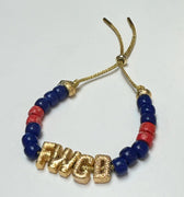 Blue + Red Eye Candy FWCD ID Bracelet - Lucky Star Jewels - Color Game