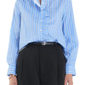 Blue Stripe Ruffled Shirt - English Factory - COLOR GAME