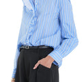 Blue Stripe Ruffled Shirt - English Factory - COLOR GAME