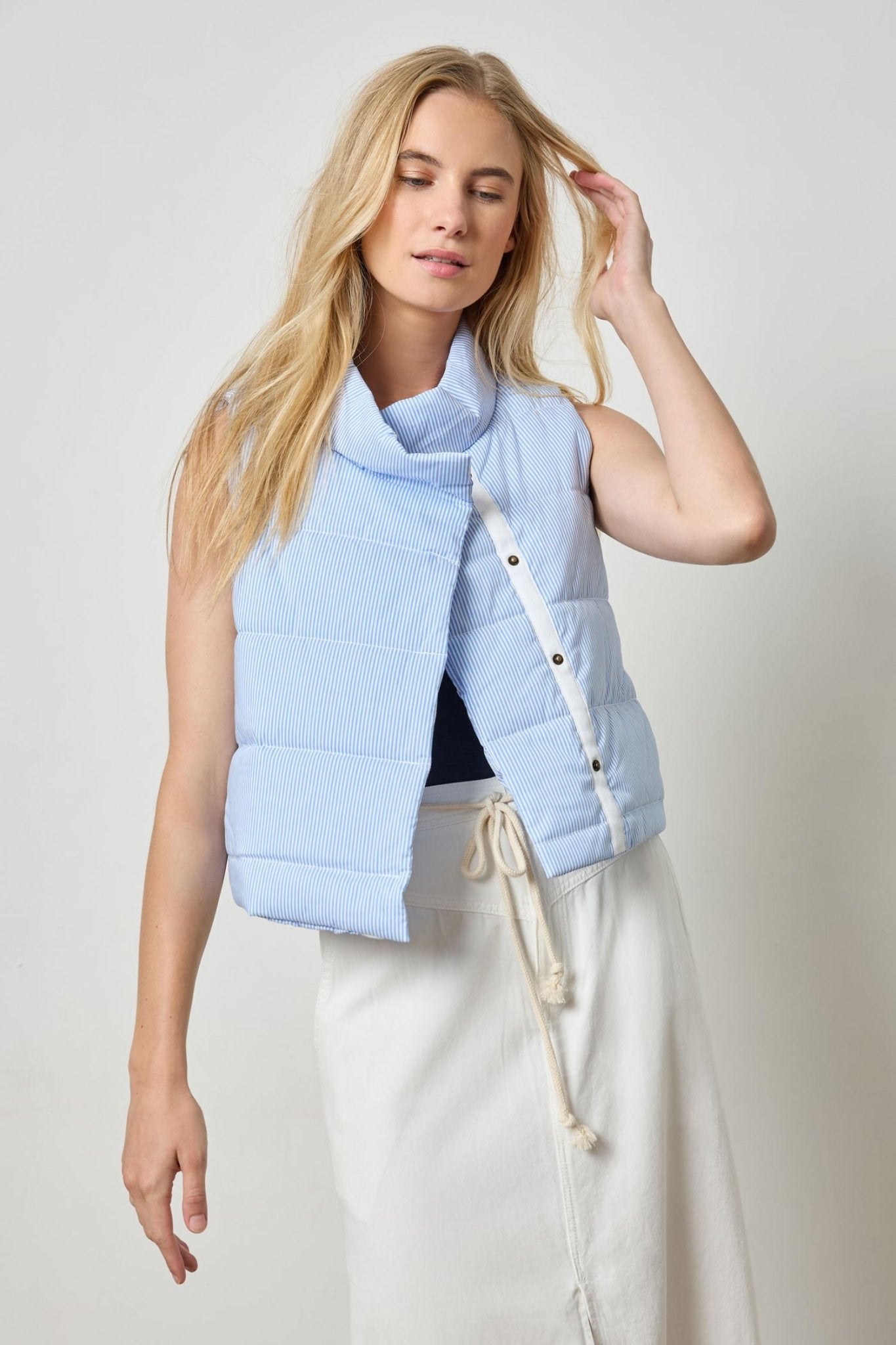 Blue Striped Spring Vest - Lilla P - COLOR GAME