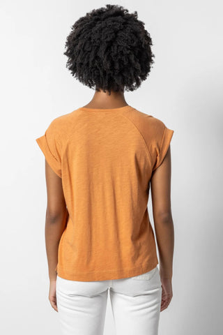 Boxy Cuffed Sleeve Crewneck Honey - Lilla P - Color Game