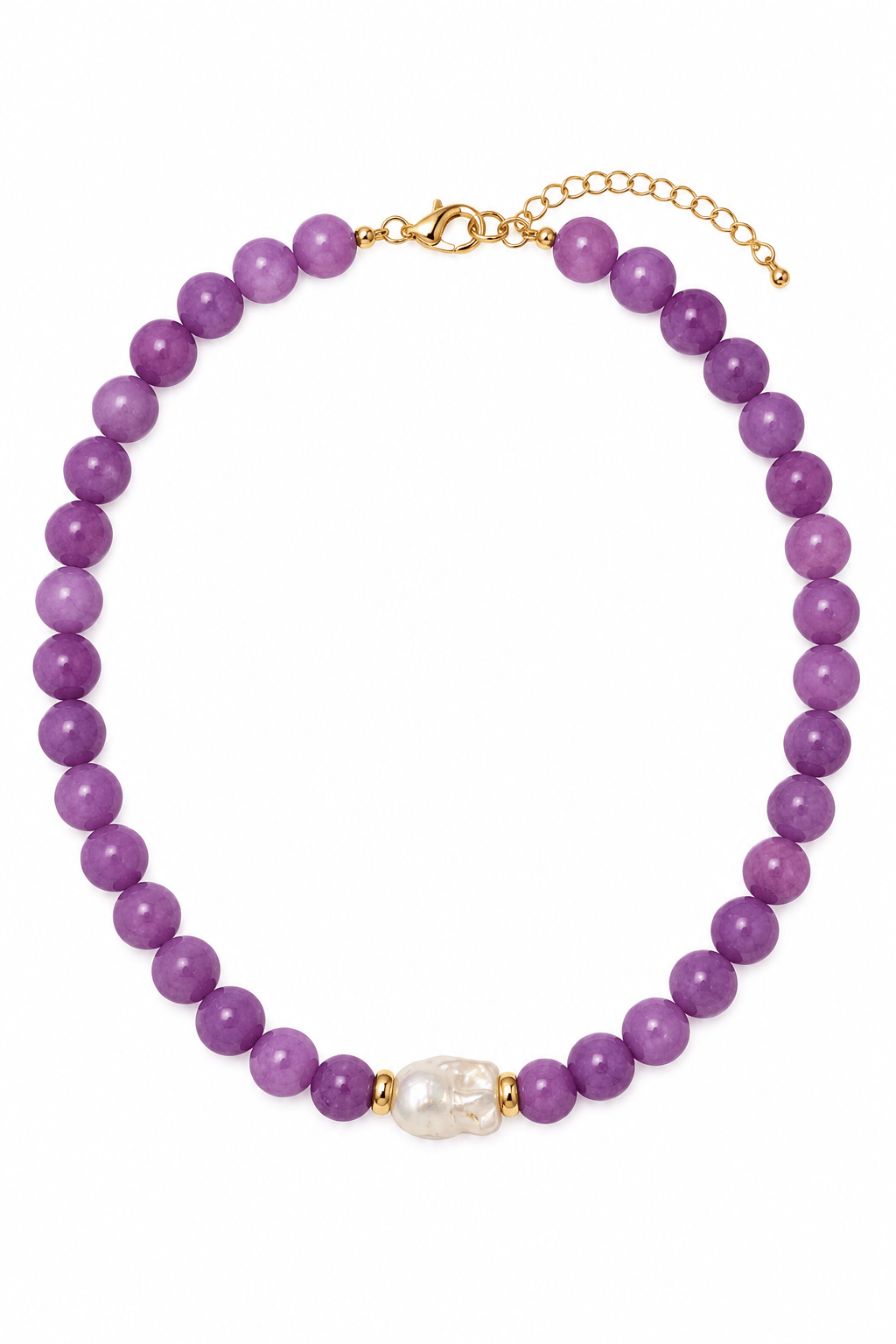 Brenna Purple Beaded Necklace + Pearl Accent - Gemelli - COLOR GAME