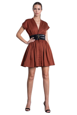 Briar Mini Dress Intense Rust - Karina Grimaldi - COLOR GAME