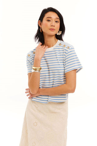 Brooklyn Tee Blue Stripe - Allison New York - COLOR GAME