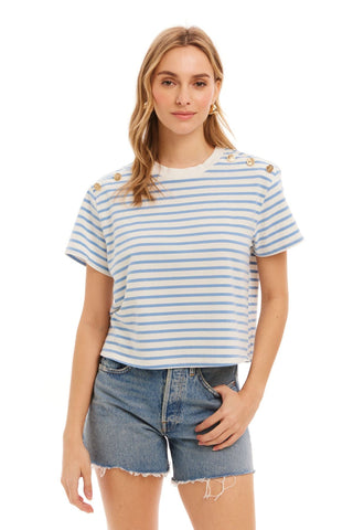 Brooklyn Tee Blue Stripe - Allison New York - COLOR GAME