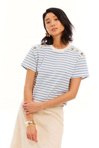 Brooklyn Tee Blue Stripe - Allison New York - COLOR GAME