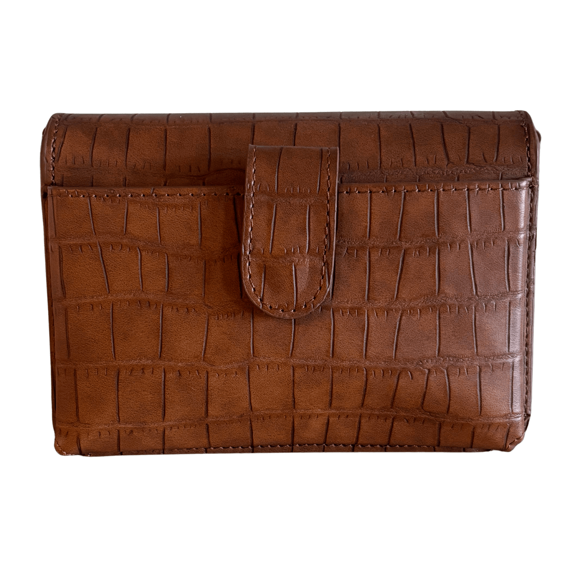 Brown Luxe Croc Crossbody Bag - Main & Exchange - COLOR GAME