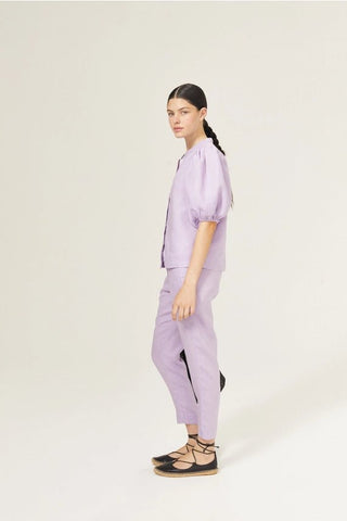 Bubble Linen Shirt Bright Lilac - Lanhtropy - Color Game