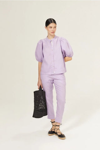 Bubble Linen Shirt Bright Lilac - Lanhtropy - Color Game