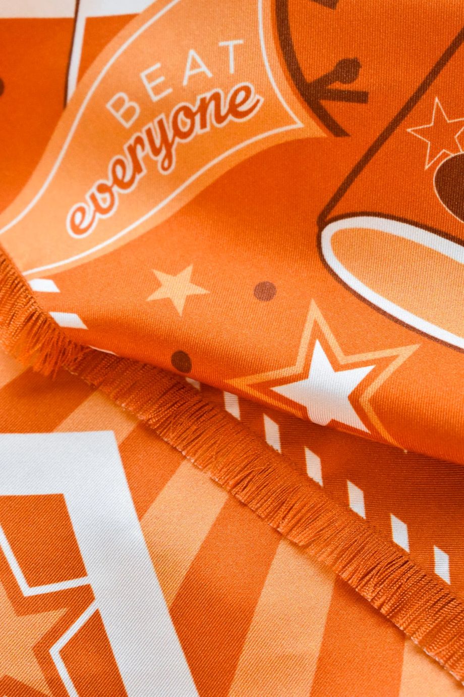 Burnt Orange Fringed Spirit Scarf - Saturday Silks - COLOR GAME