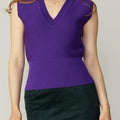 Callie Purple Ribbed Sweater Vest - Current Air - COLOR GAME