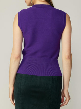 Callie Purple Ribbed Sweater Vest - Current Air - COLOR GAME