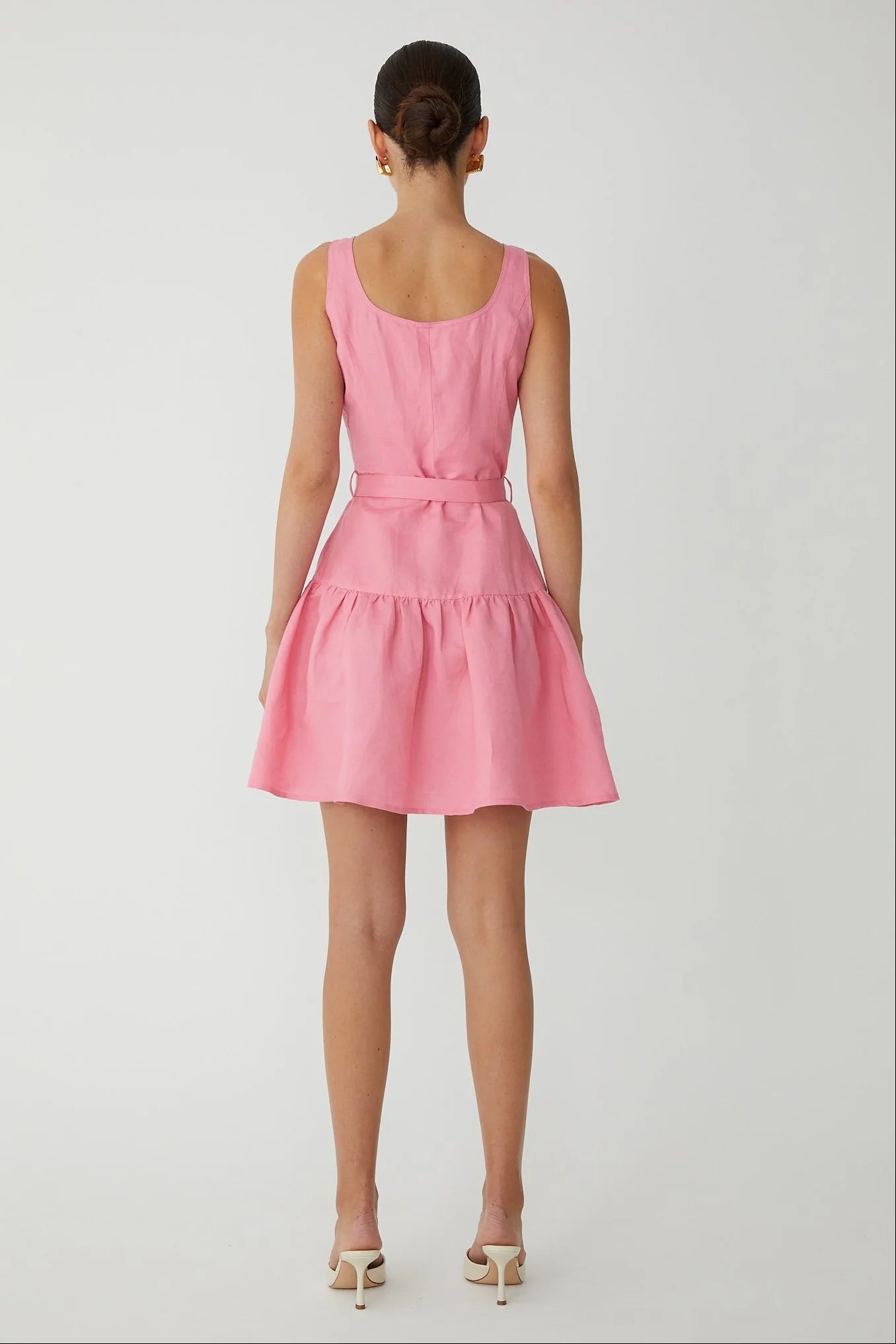 Cari Belted Linen Mini Dress - JS71 - COLOR GAME