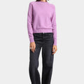 Cashmere Long Sleeve Shrunken Crew Purple Heart - Minnie Rose - COLOR GAME