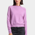 Cashmere Long Sleeve Shrunken Crew Purple Heart - Minnie Rose - COLOR GAME