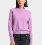 Cashmere Long Sleeve Shrunken Crew Purple Heart - Minnie Rose - COLOR GAME