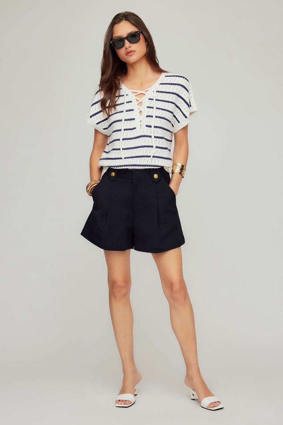 Cassidy Pleated Tailored Shorts - Fifteen Twenty - COLOR GAME