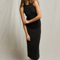 Cassidy Structured Rib Maxi Dress True Black - perfectwhitetee - COLOR GAME