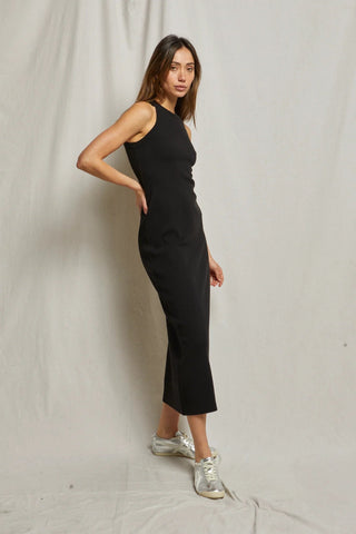 Cassidy Structured Rib Maxi Dress True Black - perfectwhitetee - COLOR GAME