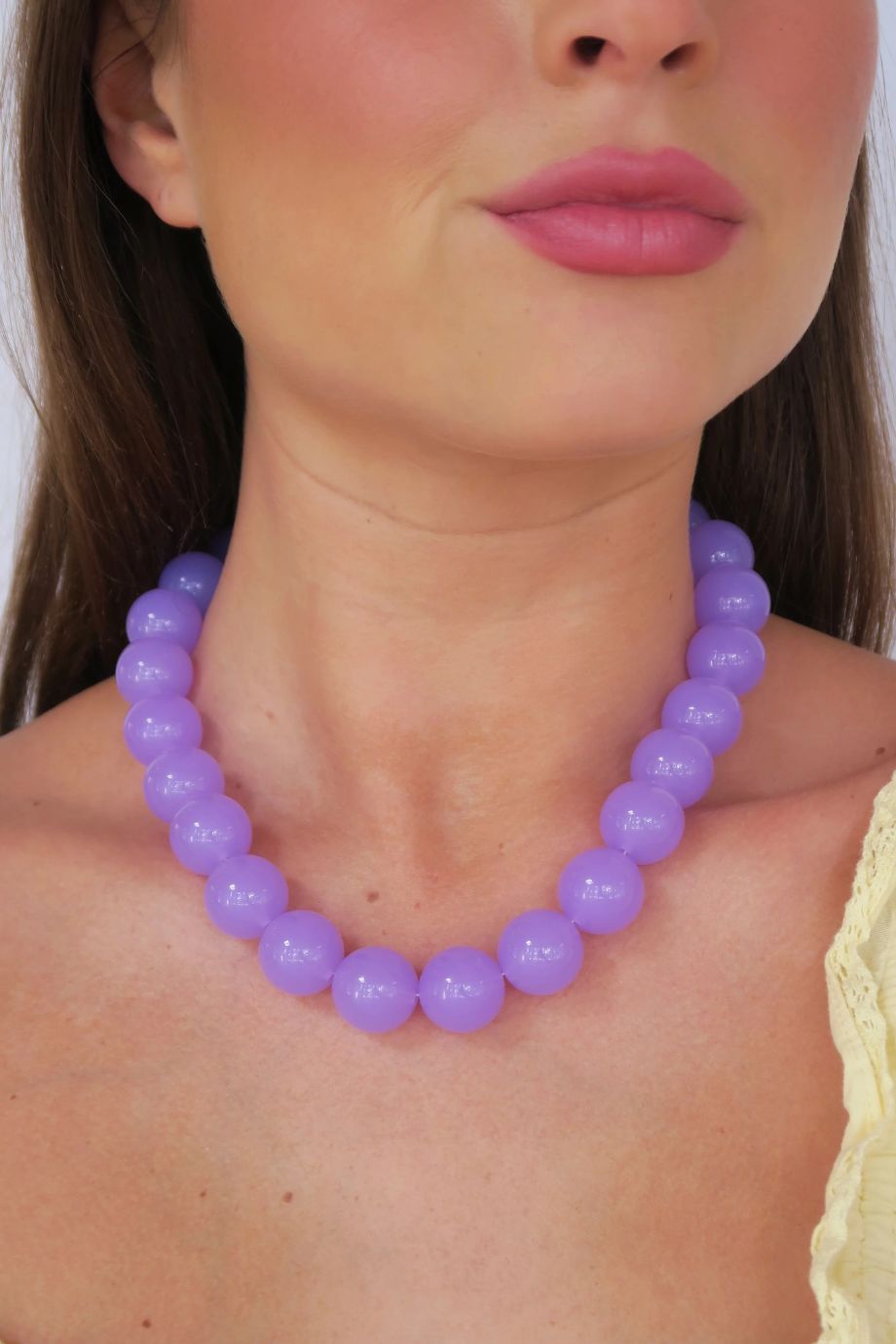 Cayman Beaded Collar Necklace Purple - Accessory Concierge - COLOR GAME