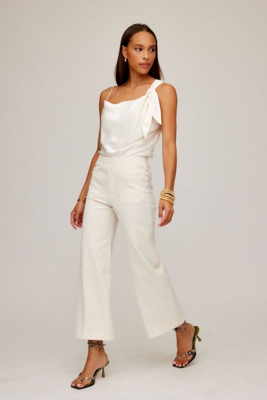 Celia Cropped Pant Ecru - Fifteen Twenty - COLOR GAME