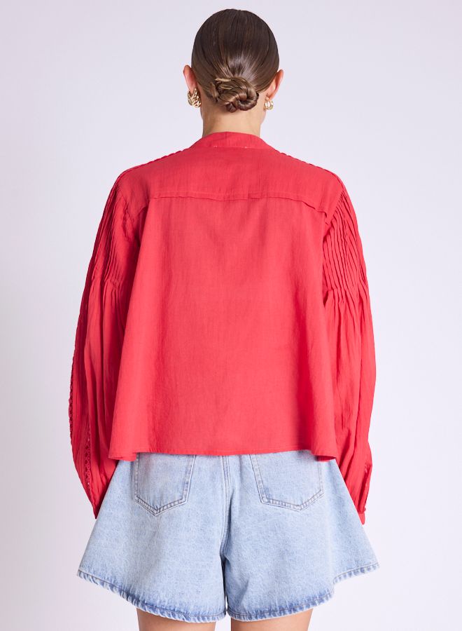 Celinda Embroidered Blouse Coral - Berenice - COLOR GAME
