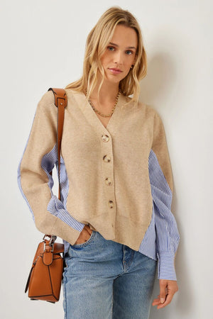 Celine Mixed Media Cardigan - Fifteen Twenty - COLOR GAME