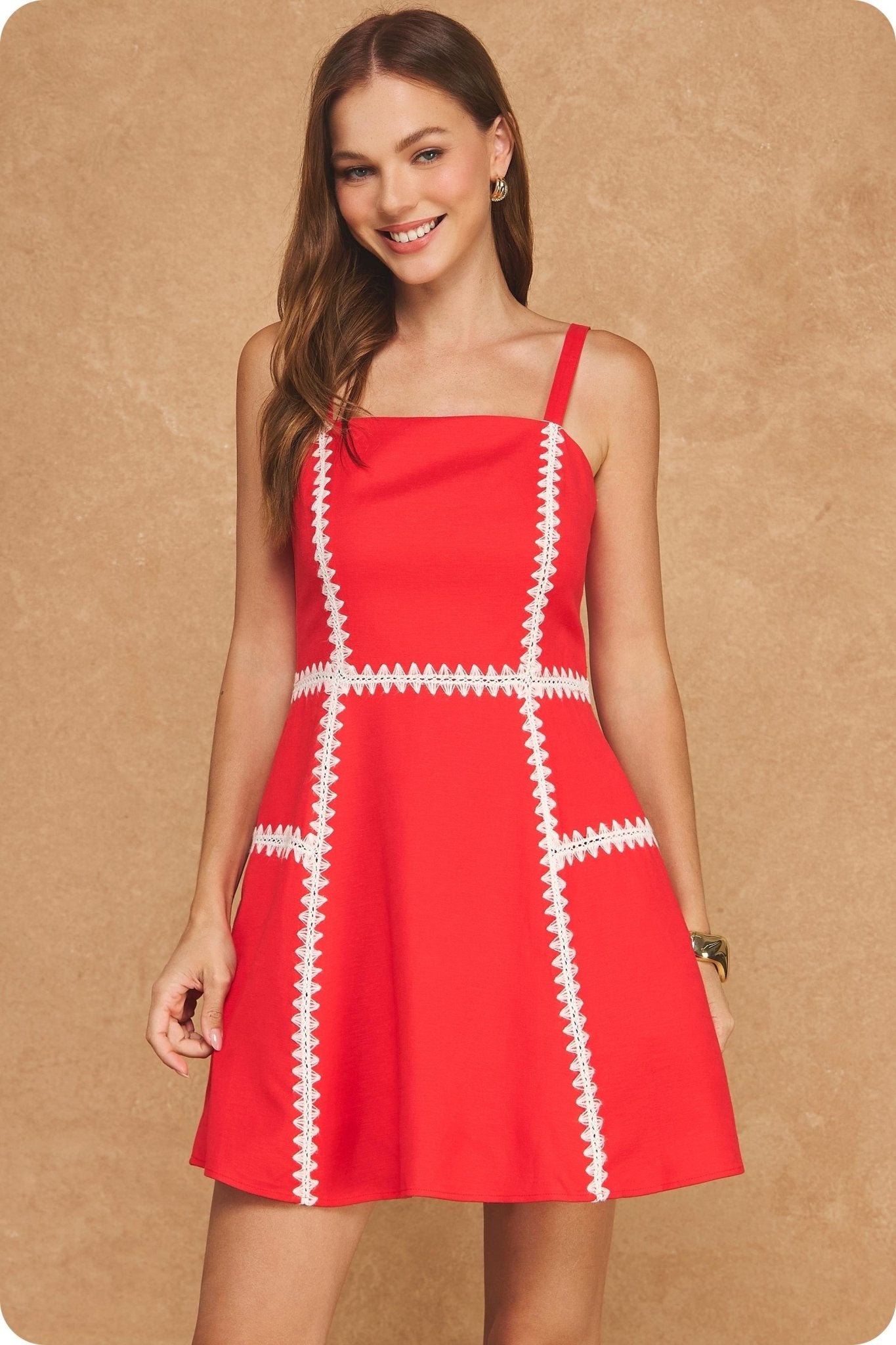 Charleston Crochet Embroidered Mini Dress - Color Game - COLOR GAME