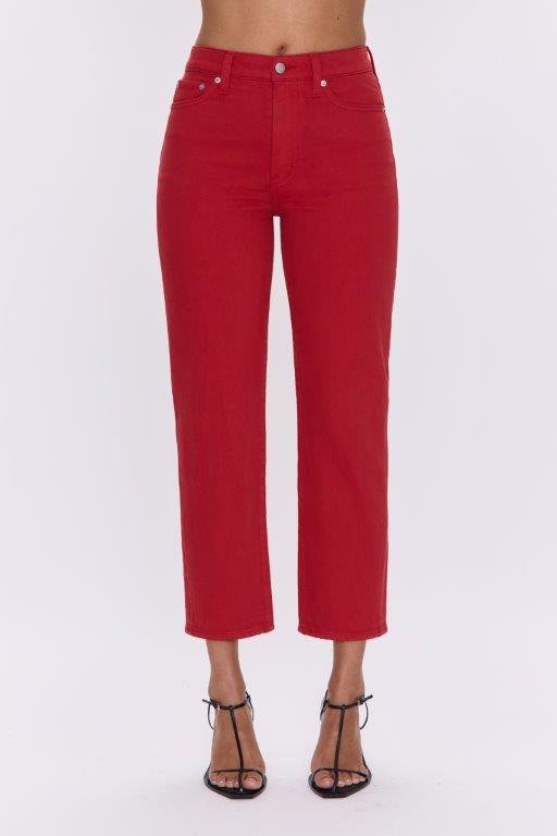 Charlie High Rise Straight Jeans - Pistola - COLOR GAME