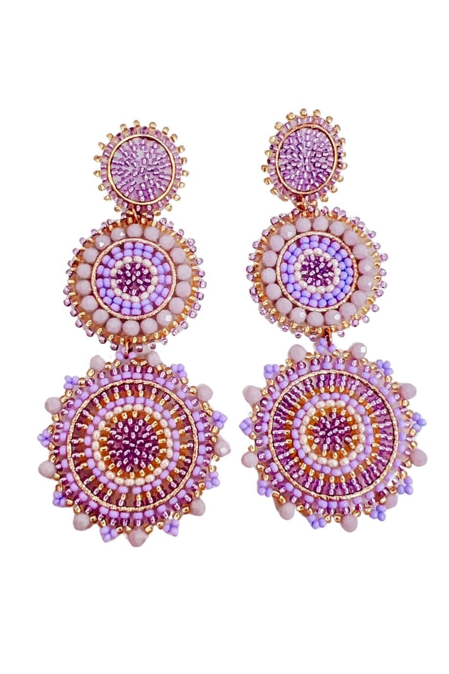 Chelsea Purple Beaded Earrings - Treasure Jewels Inc. - COLOR GAME