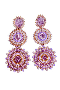 Chelsea Purple Beaded Earrings - Treasure Jewels Inc. - COLOR GAME