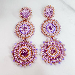 Chelsea Purple Beaded Earrings - Treasure Jewels Inc. - COLOR GAME