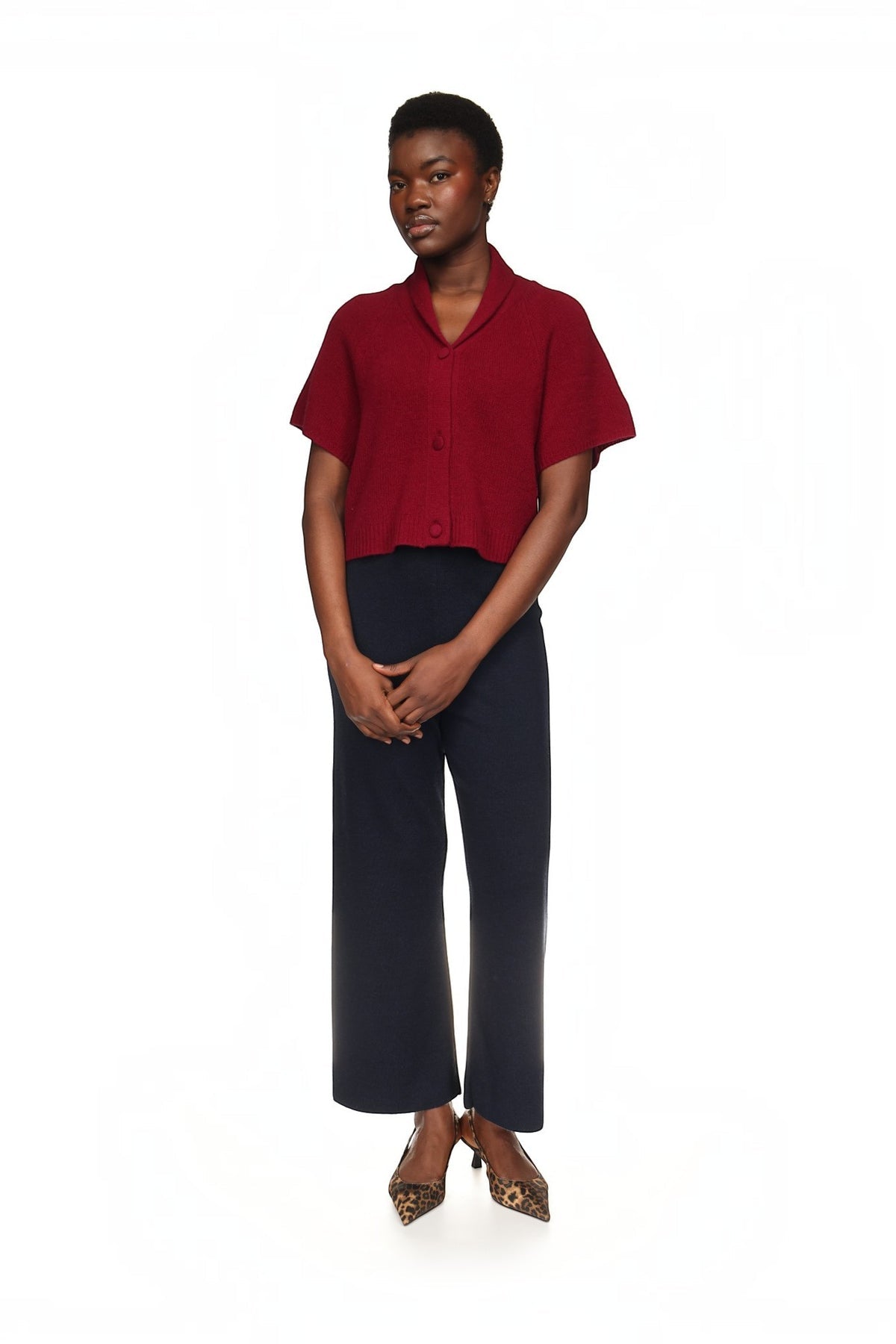 Christina Cherry Lacquer Cashmere Cardigan - Brodie Cashmere - Color Game