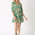 Clarissa Dress Ikat Emerald - Electric & Rose - COLOR GAME