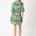 Clarissa Dress Ikat Emerald - Electric & Rose - COLOR GAME