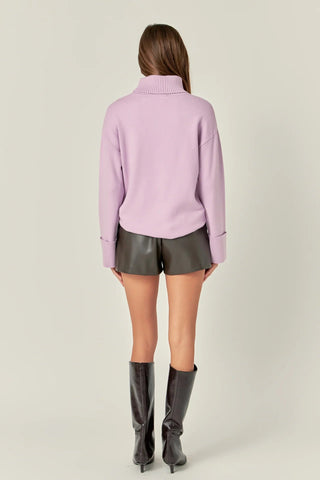 Clarissa Turtleneck Sweater Lilac - English Factory - COLOR GAME