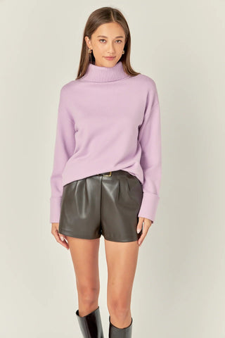 Clarissa Turtleneck Sweater Lilac - English Factory - COLOR GAME