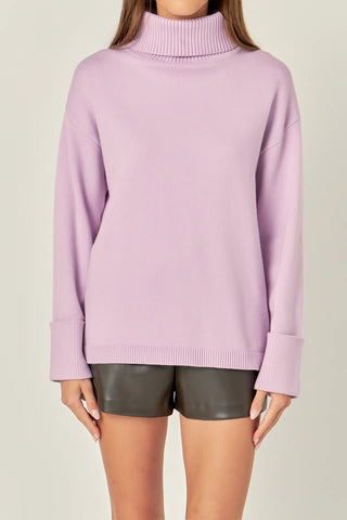 Clarissa Turtleneck Sweater Lilac - English Factory - COLOR GAME