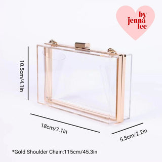 Clear Acrylic Box Clutch - By Jenna Lee - Color Game