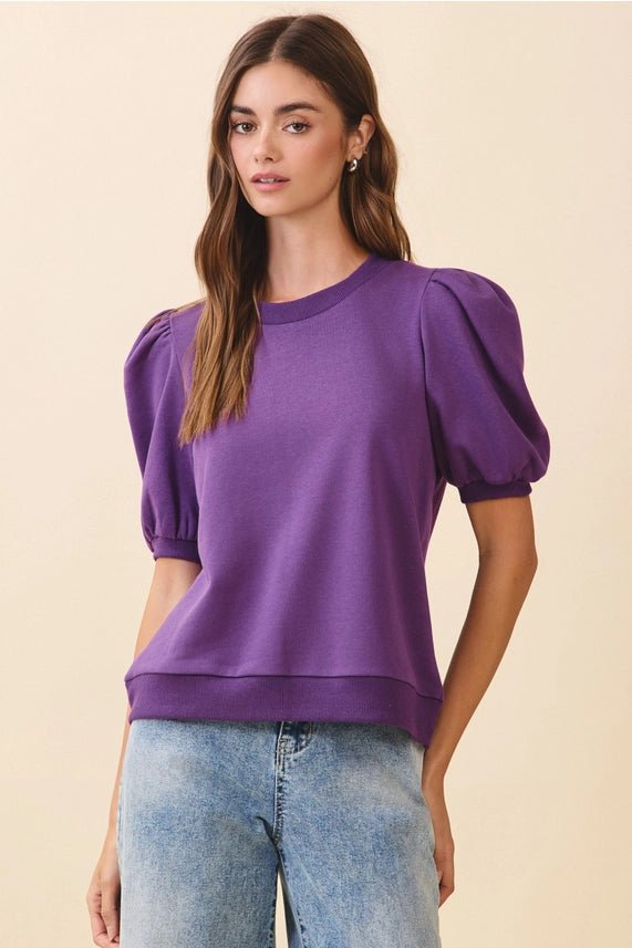 Coleen Purple Short Sleeve Sweatshirt - TCEC - COLOR GAME