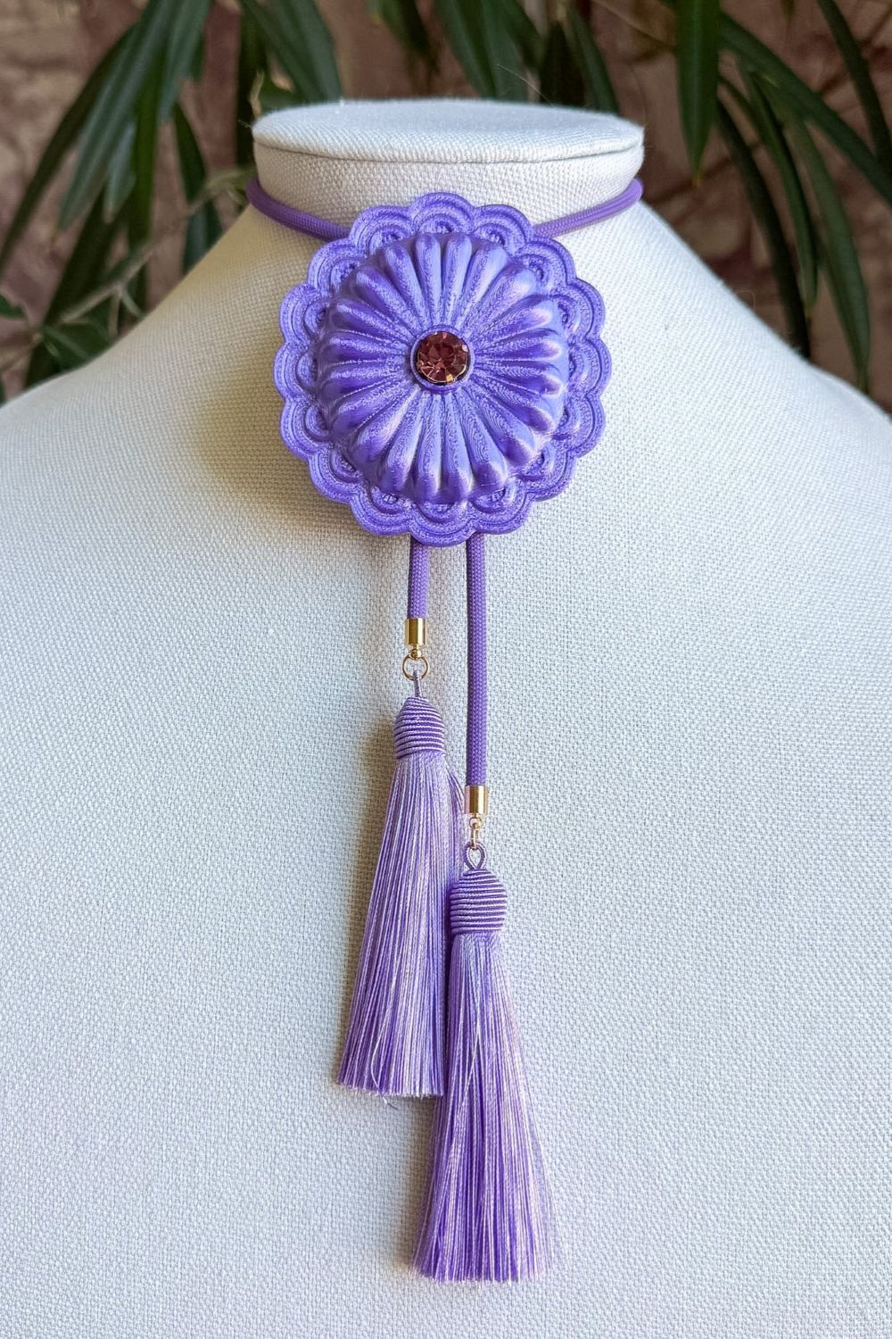 Concho Sugar Purple + Lavender Bolo Necklace - Rahya Jewelry Design - COLOR GAME