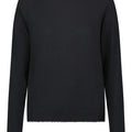 Cotton Cashmere Frayed Edge Crew Black - Minnie Rose - COLOR GAME