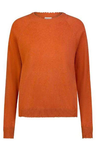 Cotton Cashmere Frayed Edge Crew Marmalade - Minnie Rose - COLOR GAME