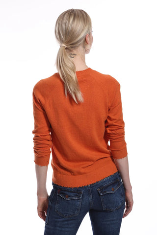 Cotton Cashmere Frayed Edge Crew Marmalade - Minnie Rose - COLOR GAME